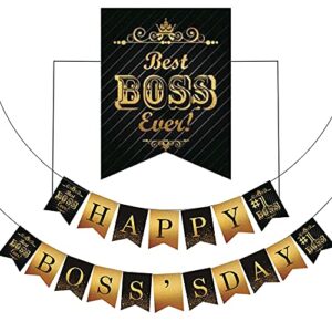 happy boss’s day banner party decorations supplies – international boss day hanging banner number 1 boss decoration banner best boss ever party decor