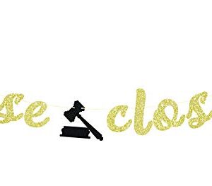 Case Closed Banner, Future Lawyer, Congrats Lawyer Banner, Law School Graduation Party Decorations 2023 Gold and Black Glitter