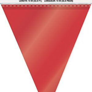 Unique Party Decoration Giant Plastic Rainbow Pennant Banner, 32.8', Multicolor