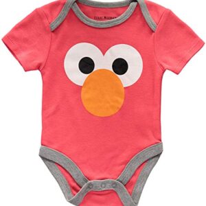 Happy Threads Sesame Street Baby Boys Short Sleeve Onesie Bodysuits 5 Pack Gift Set (Multicolored, 6-9 Months) (ASEB047PK)