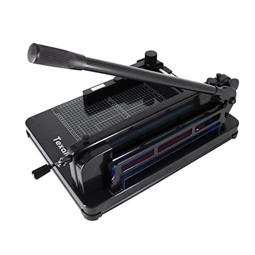 TEXALAN Heavy Duty Guillotine Paper Cutter Black 400 Sheets Stack Paper Trimmer (A4-12'' PAPER CUTTER)