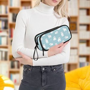 susiyo Large Pencil Case Polar Bear Pencil Pouch Big Capacity Pencil Bag 3 Compartments Marker Pen Stationery Bag Pencil Cases for Girls Boys Students