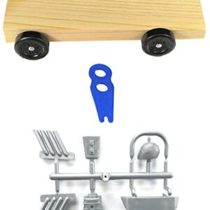 Pintwood Pro Basic Derby Car Kit with Official Wheels, Official axles and pre-Cut pre-drilled Wedge Block