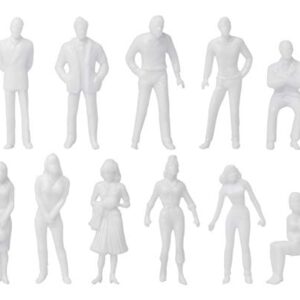 DS. DISTINCTIVE STYLE Unpainted Figures 1:50 Scale 100 Pieces Assorted Poses Miniature People for Architectural Layout Project O Scale Model Trains Railroads Home Bonsai Decor