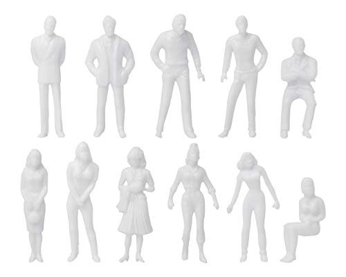 DS. DISTINCTIVE STYLE Unpainted Figures 1:50 Scale 100 Pieces Assorted Poses Miniature People for Architectural Layout Project O Scale Model Trains Railroads Home Bonsai Decor