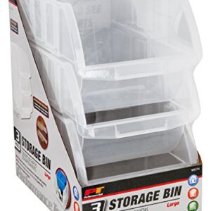 Performance Tool W5174 Clear Plastic Multipurpose Parts Bin for Toys/Parts/Legos/Sewing & More (Large Stacking)