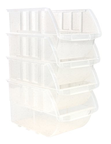 Performance Tool W5174 Clear Plastic Multipurpose Parts Bin for Toys/Parts/Legos/Sewing & More (Large Stacking)