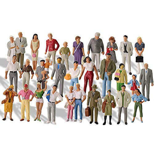 P4310 30 PCs O Gauge Figures All Standing 1:43 O Scale Model Trains Passengers 30 Different Poses People Model Railway for Miniature Scenes