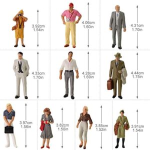 P4310 30 PCs O Gauge Figures All Standing 1:43 O Scale Model Trains Passengers 30 Different Poses People Model Railway for Miniature Scenes