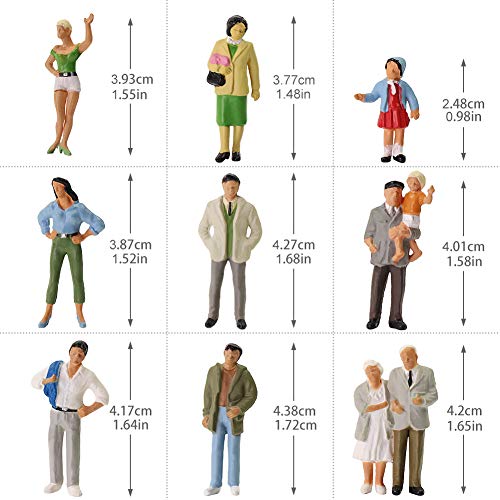 P4310 30 PCs O Gauge Figures All Standing 1:43 O Scale Model Trains Passengers 30 Different Poses People Model Railway for Miniature Scenes