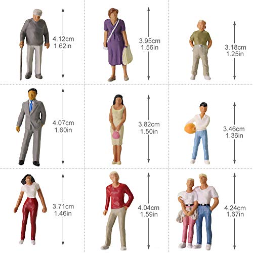 P4310 30 PCs O Gauge Figures All Standing 1:43 O Scale Model Trains Passengers 30 Different Poses People Model Railway for Miniature Scenes