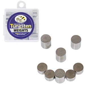 tungsten incremental weights, 3 oz. tungsten rods total, multiple cylinder sizes to optimize your pinewood car for speed in your derby