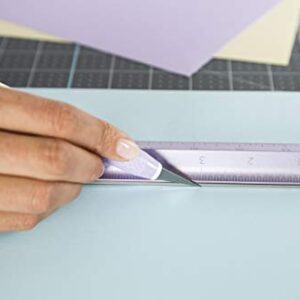 Cricut Metal Ruler - Safety Cutting Ruler for Use with Rotary Cutters, Cricut TrueControl knife, Xacto knife - Great For Quilting, Scrapbooking, Crafting and Paper Cutting - 18", [Lilac]