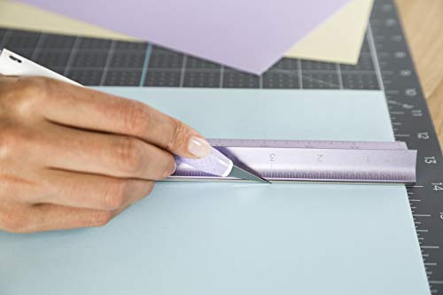 Cricut Metal Ruler - Safety Cutting Ruler for Use with Rotary Cutters, Cricut TrueControl knife, Xacto knife - Great For Quilting, Scrapbooking, Crafting and Paper Cutting - 18", [Lilac]