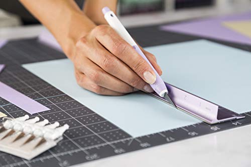 Cricut Metal Ruler - Safety Cutting Ruler for Use with Rotary Cutters, Cricut TrueControl knife, Xacto knife - Great For Quilting, Scrapbooking, Crafting and Paper Cutting - 18", [Lilac]