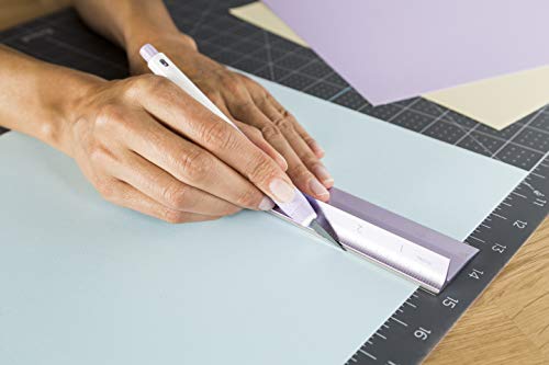 Cricut Metal Ruler - Safety Cutting Ruler for Use with Rotary Cutters, Cricut TrueControl knife, Xacto knife - Great For Quilting, Scrapbooking, Crafting and Paper Cutting - 18", [Lilac]