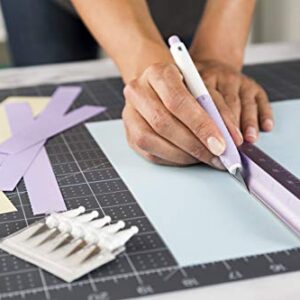 Cricut Metal Ruler - Safety Cutting Ruler for Use with Rotary Cutters, Cricut TrueControl knife, Xacto knife - Great For Quilting, Scrapbooking, Crafting and Paper Cutting - 18", [Lilac]