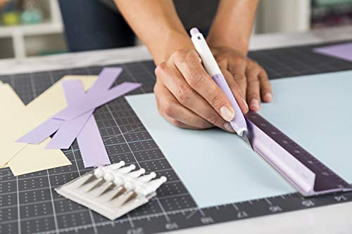 Cricut Metal Ruler - Safety Cutting Ruler for Use with Rotary Cutters, Cricut TrueControl knife, Xacto knife - Great For Quilting, Scrapbooking, Crafting and Paper Cutting - 18", [Lilac]