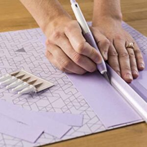 Cricut Metal Ruler - Safety Cutting Ruler for Use with Rotary Cutters, Cricut TrueControl knife, Xacto knife - Great For Quilting, Scrapbooking, Crafting and Paper Cutting - 18", [Lilac]