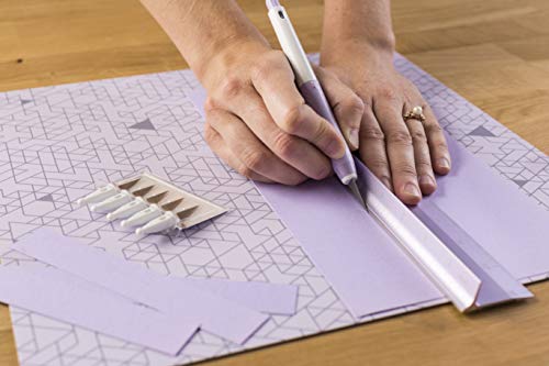 Cricut Metal Ruler - Safety Cutting Ruler for Use with Rotary Cutters, Cricut TrueControl knife, Xacto knife - Great For Quilting, Scrapbooking, Crafting and Paper Cutting - 18", [Lilac]