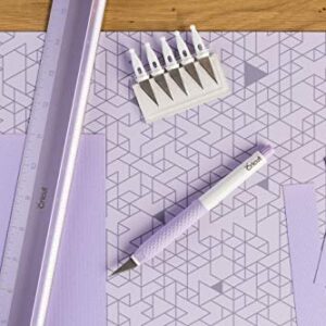 Cricut Metal Ruler - Safety Cutting Ruler for Use with Rotary Cutters, Cricut TrueControl knife, Xacto knife - Great For Quilting, Scrapbooking, Crafting and Paper Cutting - 18", [Lilac]