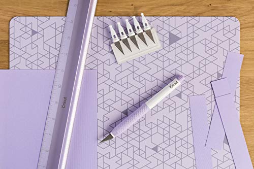 Cricut Metal Ruler - Safety Cutting Ruler for Use with Rotary Cutters, Cricut TrueControl knife, Xacto knife - Great For Quilting, Scrapbooking, Crafting and Paper Cutting - 18", [Lilac]