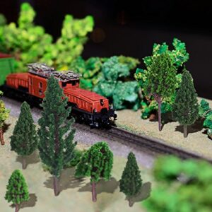 Bememo 22 Pieces Model Trees 1.18 - 6.29 Inch Mini Diorama Trees Mixed Model Tree Train Trees Miniature Forest Railroad Scenery Pine Trees Architecture Trees for DIY Scenery Landscape, Natural Green