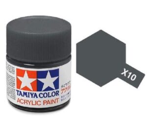 tamiya models x-10 mini acrylic paint, gun metal