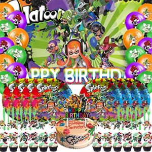 Splatoon Party Supplies Decorations Birthday Plates Cake Topper Backdrop Banner Decor