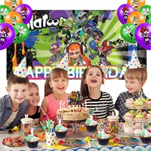 Splatoon Party Supplies Decorations Birthday Plates Cake Topper Backdrop Banner Decor