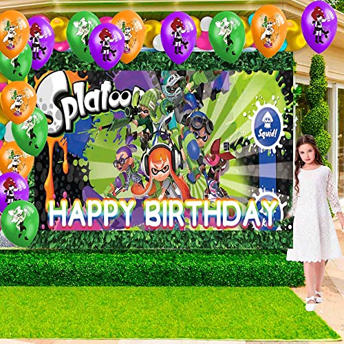 Splatoon Party Supplies Decorations Birthday Plates Cake Topper Backdrop Banner Decor