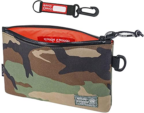 Rough Enough Aesthetic Pencil Case Organizer for Adult with Zipper Cordura Camo