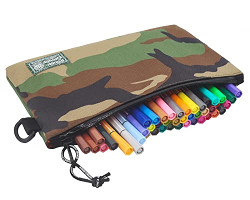 Rough Enough Aesthetic Pencil Case Organizer for Adult with Zipper Cordura Camo