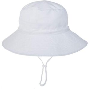 Baby Sun Hat Toddler Summer Sun Protection Baby Boy Hats Beach Wide Brim Bucket Hats for Baby Girl Kid Cap 2 3 4 5 6 7 Years White