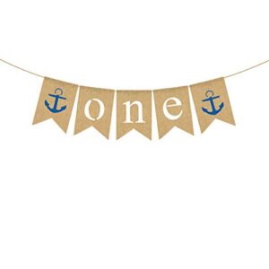 rainlemon nautical boy 1st birthday high chair banner anchor sailor one highchair bunting garland decoration