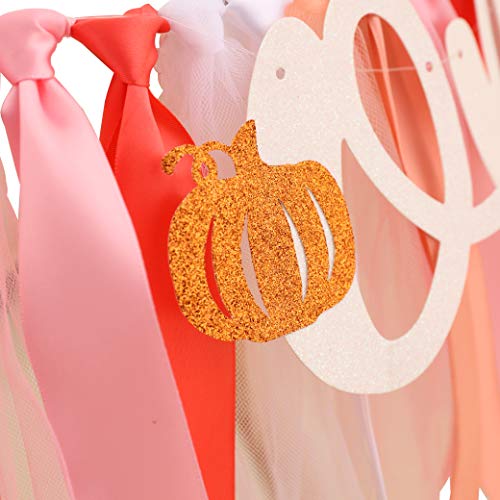 Little Pumpkin 1st Birthday Banner - Ribbon Tulle High Chair Banner.Halloween Birthday Party Decorations.Fall Photography Backdrops. (Pumpkin Banner)