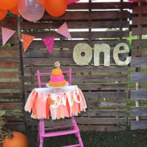 Little Pumpkin 1st Birthday Banner - Ribbon Tulle High Chair Banner.Halloween Birthday Party Decorations.Fall Photography Backdrops. (Pumpkin Banner)