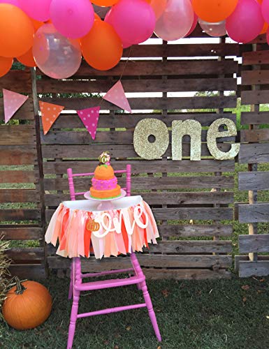 Little Pumpkin 1st Birthday Banner - Ribbon Tulle High Chair Banner.Halloween Birthday Party Decorations.Fall Photography Backdrops. (Pumpkin Banner)