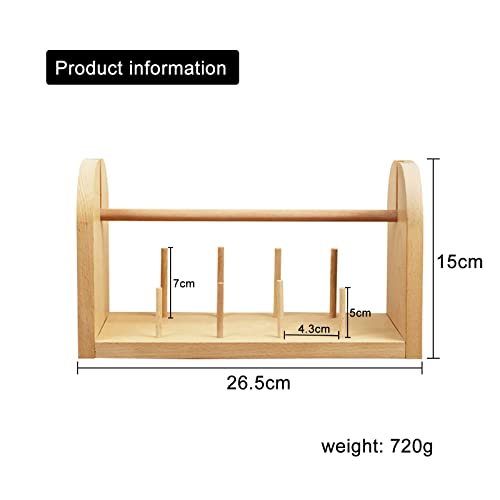 PhantomSky Wooden Spinning Yarn, Thread Holder/Thread Rack with 1 Horizontal and 8 Vertical Spindles - for Sewing, Quilting, Embroidery, Hair-braiding, DIY Making