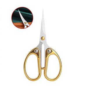 Aemoe 4.5 Inch Cute Embroidery Scissors with Curved Tip for Sewing, Small Stainless Steel Sharp Scissors Craft Shear for DIY Craft Art Work Sewing Handicrafts Needlework Tool and Daily Use Gold