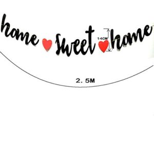 Home Sweet Home Black Glitter Hanging Sign Banner- Welcome Back Sweet Home Banner, Home from War Banner, Military Welcome Back Sweet Home Banner