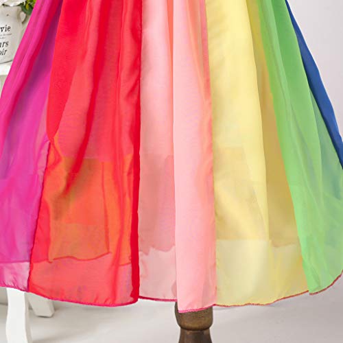 Kids Baby Toddler Girls Princess Dress Rainbow Splice Pageant Gown Birthday Party Dresses for 1-5 Years Old (2-3 Years Old, Hot Pink)