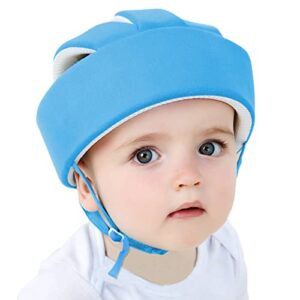 ocanoiy baby safety helmet toddler children headguard infant head cushion protective harnesses cap soft adjustable kid safety hat head protector (blue)