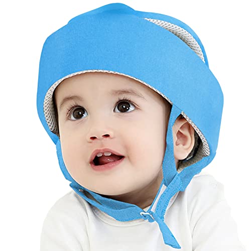 Ocanoiy Baby Safety Helmet Toddler Children Headguard Infant Head Cushion Protective Harnesses Cap Soft Adjustable Kid Safety Hat Head Protector (Blue)