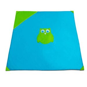 munchkin brica go play portable baby travel playmat, 58” x 58”, blue/green , 2 piece set