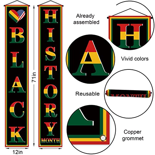 Nepnuser Black History Month Porch Banner African American National Holiday February Festival Front Door Hanging Sign Home Outdoor Decoration