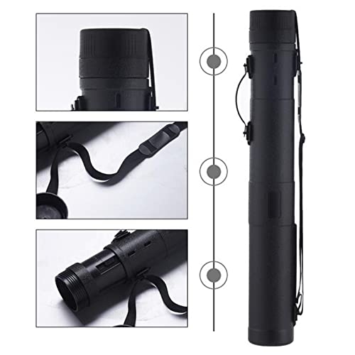 AMLESO Drawing Tube Blueprint Case Telescoping Large Black Expands to 53 Inches Poster Tube with Strap