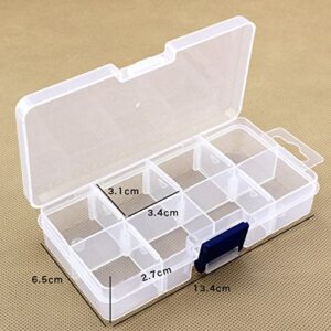 8 Grid Portable Clear Hard Plastic with Removable Dividers Art Craft Storage Container Jewelry Ring Earring Beads Sewing Pills Accessories Storage Organizer Box Case