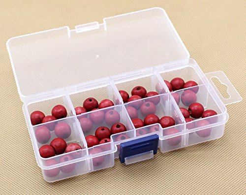 8 Grid Portable Clear Hard Plastic with Removable Dividers Art Craft Storage Container Jewelry Ring Earring Beads Sewing Pills Accessories Storage Organizer Box Case