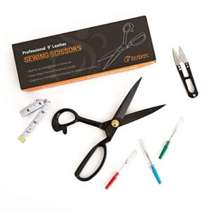 Sewing Scissors for Fabric Cutting – Heavy Duty Scissors – Ultra Sharp Sewing Shears for Quilting, Sewing, and Dressmaking with Tape Measure, Thread Snips, 3 Seam Rippers